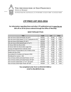 LTP Pricing & Order Form 2015-16 - Archdiocese of San Francisco