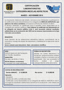 CERTIFICACIÓN LABORATORISTAS CATEGORÍA