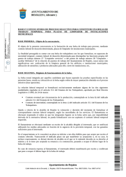 bases de proceso selectivo para constituir una bolsa de trabajo