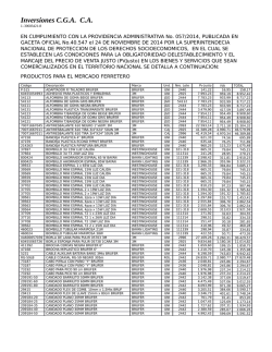 Listado de PVJ - Inversiones CGA CA