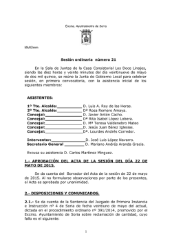 1 Sesión ordinaria número 21 En la Sala de Juntas de la Casa