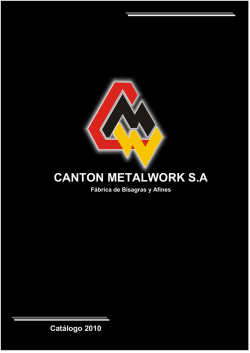 Catálogo - Canton MetalWork SA