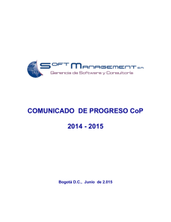 COMUNICADO DE PROGRESO CoP 2014