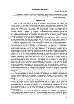 MOVIMIENTO RECTILINIO (Luis E. Cuarán C.) “Y puesto que él