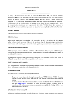 BASES DE LA PROMOCIÓN “TRITON Music” En Chile, a 4 de