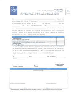 Certificación retiro de documentos