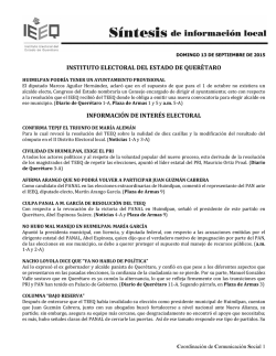 instituto electoral del estado de querètaro información de interés
