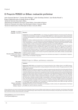 El Proyecto PERSEO en Bilbao - Revista Española de Nutrición