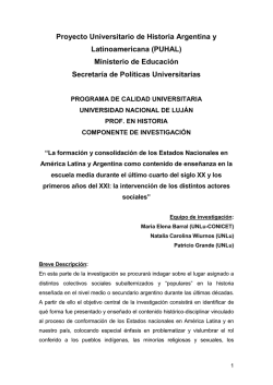 Proyecto Universitario de Historia Argentina y Latinoamericana