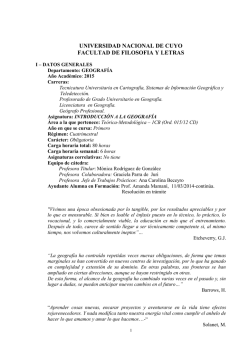 UNIVERSIDAD NACIONAL DE CUYO - Facultad de Filosofía y Letras