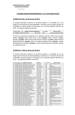 ACUERDOS SESION EXTRAORDINARIA N&ordm; 5, DE 30 DE JUNIO