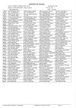 HORARIO DE SALIDA - Golf Olivar de la Hinojosa