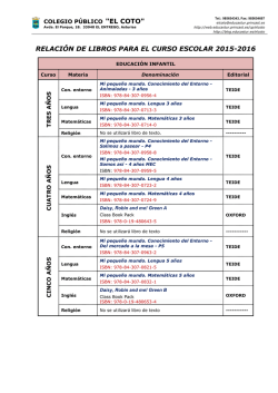 Todos los libros de texto. C. P. EL COTO