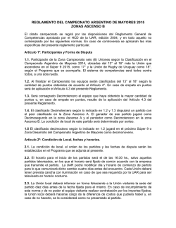 REGLAMENTO DEL CAMPEONATO ARGENTINO DE MAYORES