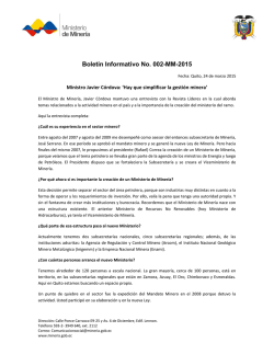 Boletín Informativo No. 002-MM-2015