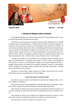 1.- Sínodo de Obispos sobre la Familia