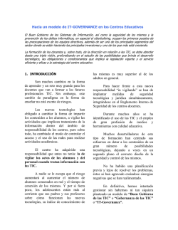Hacia un modelo de IT Governance en Centros Educativos