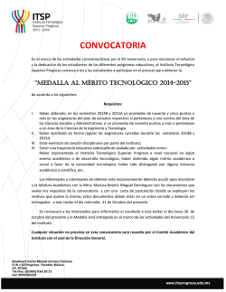 Convocatoria Medalla al Mérito Tecnológico 2015