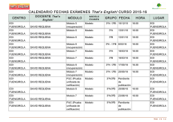 CALENDARIO FECHAS EXÁMENES That s