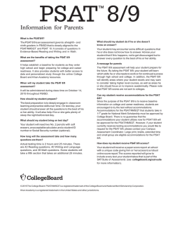 SAT Suite of Assessments – The College Board