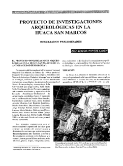 proyecto de investigaciones arqueológicas en la huaca san marcos