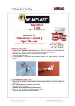 Ficha Técnica Aguaplast Standard Cima