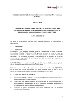 Adenda Convocatoria Centros de Desarrollo Empresarial