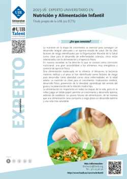 Nutrición y Alimentación Infantil - Fundació Universitat