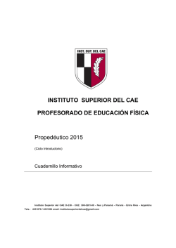INSTITUTO SUPERIOR DEL CAE PROFESORADO DE