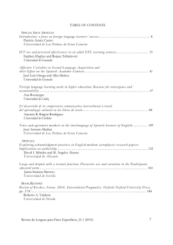 Revista de Lenguas para Fines Específicos, 21.1 (2015) TABLE OF