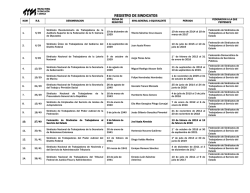 REGISTRO DE SINDICATOS