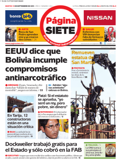 EEUU dice que Bolivia incumple c o m p ro m i s o s