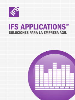 IFS APPLICATIONS™ - Soluciones Avanzadas TIC