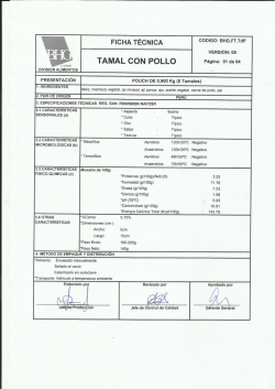 ficha tecnica tamal x 5 und