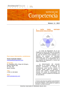 Noticias de Competencia No. 11 - 2015