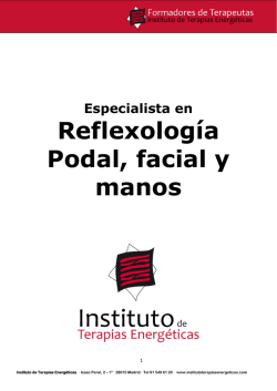 Especialista en Reflexología Podal, Facial y Manos