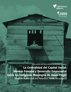 La Centralidad del Capital Social: Manejo Forestal y Desarrollo