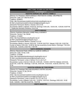 DIRECTORIO VICAR&Iacute;A DE SAN PEDRO Arciprestazgo 5.1