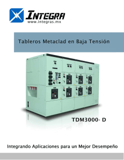 Tableros Metaclad en Baja Tensión TDM3000-D