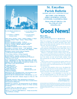 St. Emydius Parish Bulletin - ST. EMYDIUS ROMAN CATHOLIC