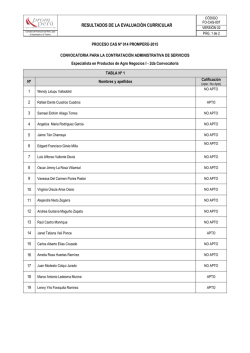 RESULTADOS DE LA EVALUACI&Oacute;N CURRICULAR