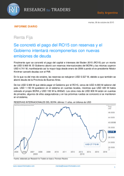 Renta Fija Se concretó el pago del RO15 con reservas y el