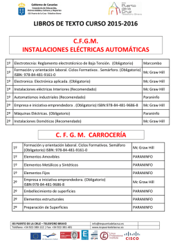 Listado de libros de texto para ciclos formativos