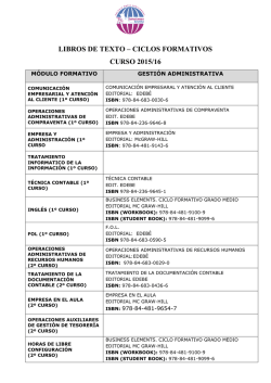 listado libros de texto curso 2015-2016
