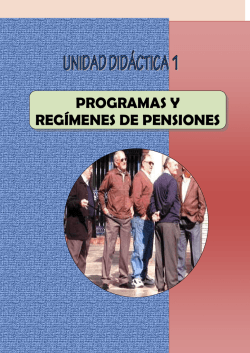 PROGRAMAS Y REGÍMENES DE PENSIONES