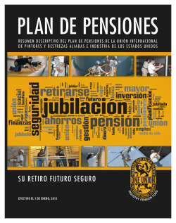 DESCRIPCI&Oacute;N RESUMIDA del PLAN DE PENSI&Oacute;N DE LA
