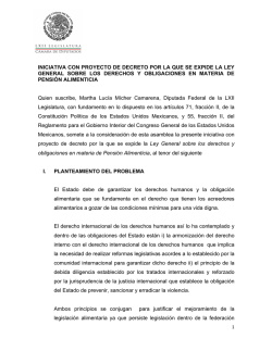 Iniciativa LEY GENERAL DE PENSION ALIMENTICIA