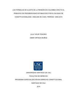 LAS FÓRMULAS DE AJUSTE DE LA PENSIÓN EN