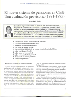 Dossier: El nuevo sistema de pensiones en Chile: una evaluación