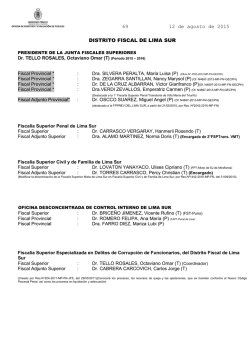 69 12 de agosto de 2015 DISTRITO FISCAL DE LIMA SUR